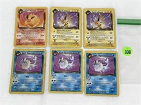 LOT OF 6 VINTAGE POKEMON CARDS