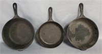 Lot of 3 Wagner Ware Cast Iron Skillets