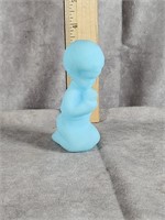 4" FENTO BLUE SATIN GLASS PRAYING CHILD