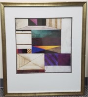 TEXTURAL GEOMETRIC ABSTRACT FRAMED