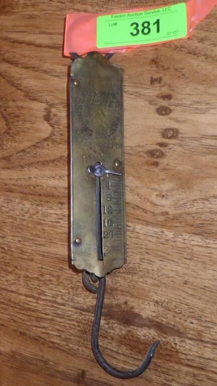 VINTAGE FRARY'S SPRING BALANCE BRASS FISH SCALE