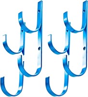 Aluminum Pole Hanger Set, Blue, 2-Pack (4 Hooks)