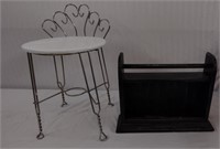 Vintage Metal Chair 23" & Bathroom Shelf 19"x15"
