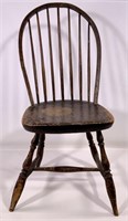 Bow back Windsor side chair, ca 1800, turned