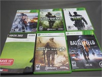 Lot of 6 Xbox 360 Video Games War Games COD