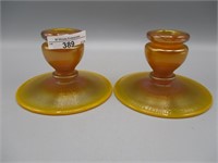Tangerine Stretch glass candleholders