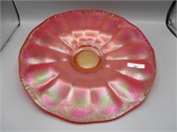 Stretch Glass 14" red Wide Panel platter