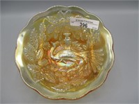 Mburg 5.5" marigold Peacock at Urn berry bowl