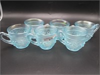 6 Nwood ice blue Acorn Burr punch cups