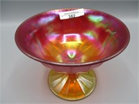 Stretch Glass 5" red compote