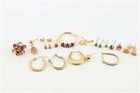 Group of Miscellaneous Gold Earrings & Tacks