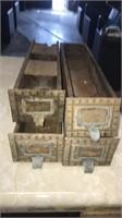 4 old wood drawers