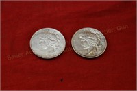 (2) Peace Silver dollars - 1922, 1924