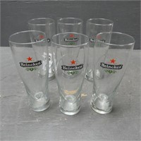 Set of 6 Heinken Beer Glasses