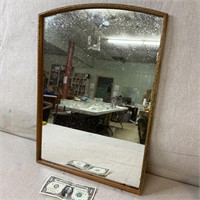 Old plastic framed gold mirror(T13)