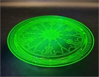Uranium Glass 10" Cake Plate