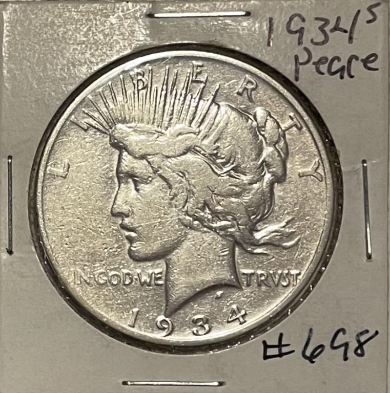 US 1934S Silver PEACE $1 low mintage