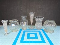 Large lot of glass vases