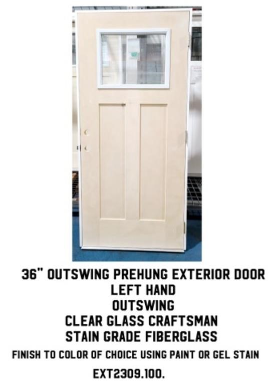 36" Outswing Prehung Exterior Door