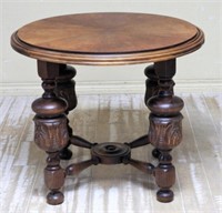 Neo Renaissance Oak Occasional Table.