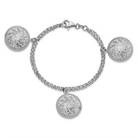 Sterling Silver- Diamond Cut Disc Bracelet