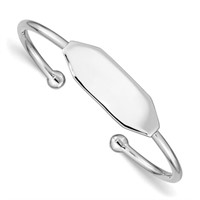 Sterling Silver- ID Cuff Bangle Bracelet