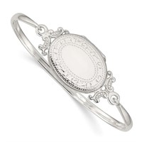 Sterling Silver- Frame Locket Bangle Bracelet