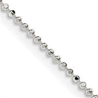 Sterling Silver- Fancy Bead Design Chain Necklace
