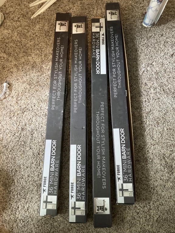 4 boxes of 36” mini barn door hardware