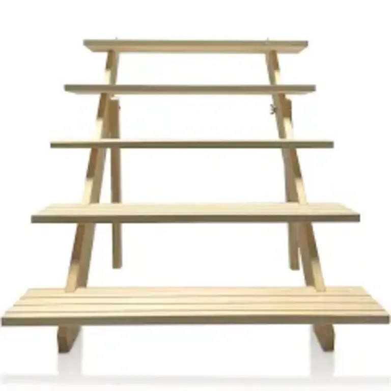 5 Tier Wood Earring Display Stand for