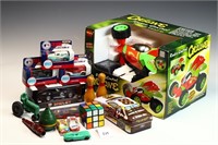 Lot of matchbox cars, toys, and Cyclone radio cont
