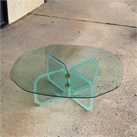 Mid Century Modern Low Glass Coffee Table