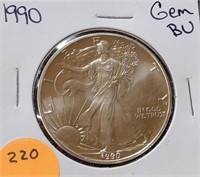 1990 AMERICAN SILVER EAGLE