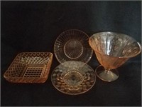 Assorted Pink Glassware