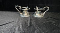 Antique Silverplate Candleholders w/ Handles
