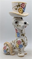 (M) Porcelain hand painted dog from Japan.  14"