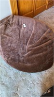 Faux fur Bean bag chair & beige runner