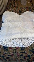 Lace doilies.  82 in long and 4 smaller