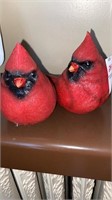 Pair of cardinal figurines