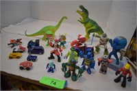 Lot of Mini Toys, Cars & Dinosaurs