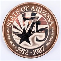 Coin State of Arizona 1 Troy ounce of .999 Silver