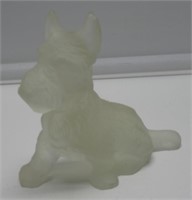 6"L X 5"H FROSTED GLASS SCOTTIE NICE.