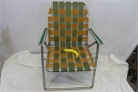 Mid Century Web Woven Aluminum Lawn Chair
