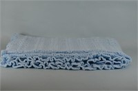 Hand Crochet Blue Throw Blanket