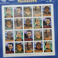 Classic Movie Monster Stamp Collection