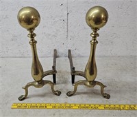Brass fireplace and irons