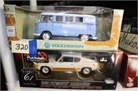 Die Cast Cars VW Bus & '68 Barracuda
