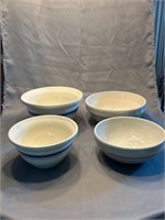 Four crock bowls