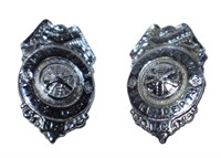 pair vintage Mt. Olive Fire Dept. badge pins