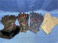 4 pairs of leather gloves (nice)